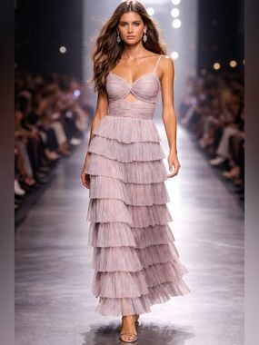 Gianni Bini Strapless Tiered Dress in Soft Pastels